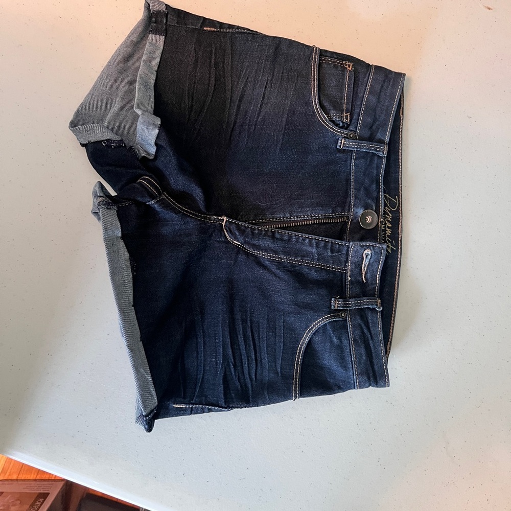 Dynamite Dark Blue High Waist Shorts